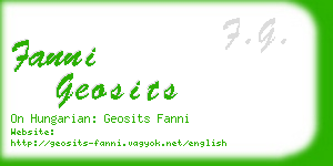 fanni geosits business card